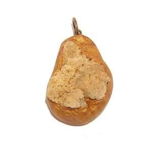   Pendant 03 Rough Brown Gold Clay Stone Crystal Charm 1 Jewelry