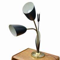 Vintage Metal Brass Gooseneck Organic Table Lamp  