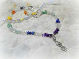 Rainbow Goddess, 7 Chakra Necklace,witchcraft.wicca,pagan  