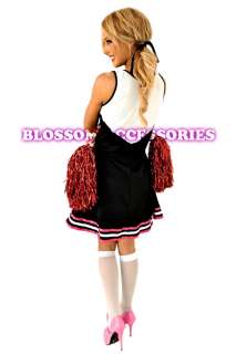 B89 Varsity Cheerleader Outfit Sports Costume + Pom Pom  