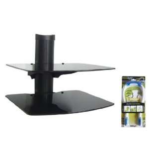  2 Shelf Wall Mount Stand Cable Box for DVD VCR DVR Ps3 