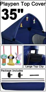 Pet Play Pen Canopy Cover with 3 Toys Blue  