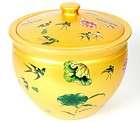   LOTUS BLOSSOM BIRD POT Jar Planter Dish Lid Chinese Porcelain 10 D
