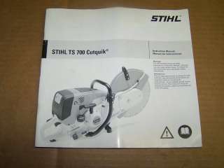 267) Stihl Operator Manual TS 700 Chop Saw  