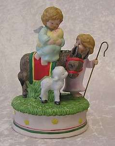 1985 Vintage Gorham Christmas Nativity Music Box Plays Little Town of 