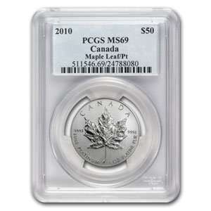 2010 1 oz Platinum Canadian Maple Leaf MS 69 PCGS 