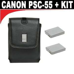 Canon PowerShot PSC 55 Deluxe Leather Compact Case + (2) NB 5L 