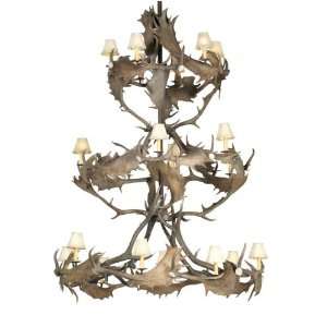  Fallow Antler Ring Chandelier   20 light Triple