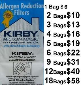 Kirby Hepa Allergen Micron Magic Cloth Vacuum Bags  