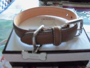COACH MED. BROWN LEATHER DOG COLLAR~NWT~XSMALL  