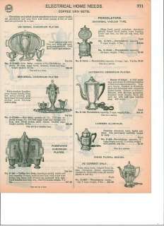 1935 Electric Coffee Urn sets Faberware Universal ad  