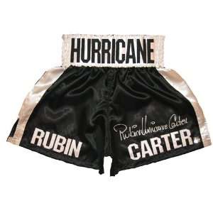 Rubin Hurricane Carter Signed Boxing Trunks   Autographed Boxing 