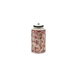   14 Lidded Ceramic Kitchen Canister with Red Designs
