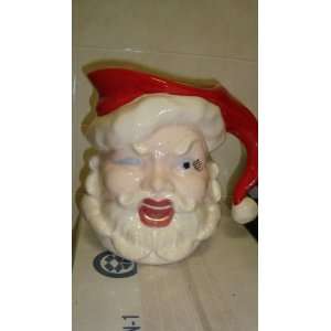  Ceramic Winking Santa Pitcher 