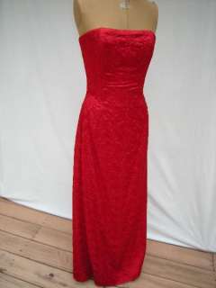 Jessica Mc Clintock Red Strapless Evening Gown Sz10  