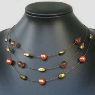 NEW IN FASHION STYLE COPPER ACRYLIC NECKLACE  