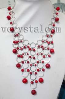 genuine red coral round bead necklace  