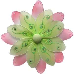  Green & Pink Two Tone Daisy Flower nylon hanging ceiling 