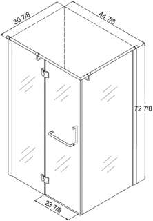 Dreamline Quad 31 X 45 X 75 Shower Enclosure, Chrome Finish Hardware 