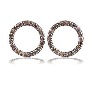  Champagne diamond circle earrings in 18K Sziro Jewelry 