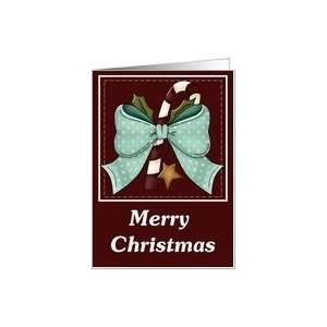  Candy Cane Blank Merry Christmas Greeting Card Card 