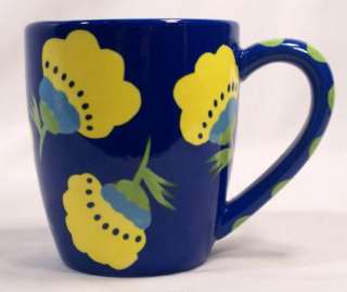   Hodges Flower Floral Coffee Mug Cup Hallmark Blue Yellow Green  