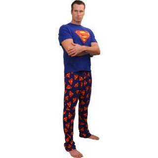  Classic Superman Mens short sleeve, long leg pajamas in 