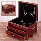 Reed & Barton 909BCBK Danielle Burled Wood Jewelry Chest with Camphor 