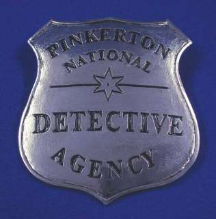 1800s PINKERTON POLICE Cop Detective Old West Metal Costume BADGE 