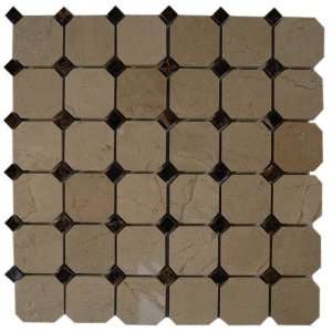  Octagon Crema Marfil With De Dot Tile 1/4 Sheet Sample 
