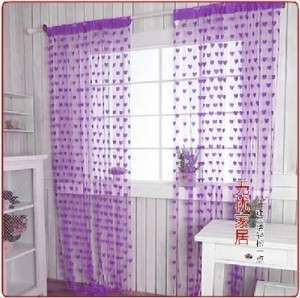 Loving Heart Curtain Drape Door Panel Purple WX3801  
