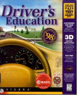 Drivers Education 98 PC CD driving 3D sim game Sierra  