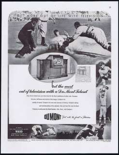 1947 Du Mont Dumont TV Television Baseball Game Ad  