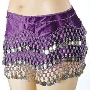  Velvet purple belly dance skirt 