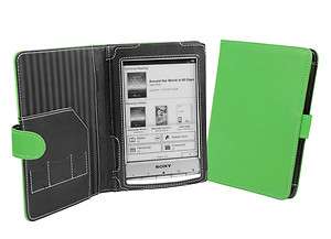 Sony Reader PRS T1 eBook Reader Book Style Leather Cover Case   Green 