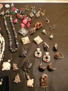   Jewelry Lot 50+ Pieces Earring Rack Necklaces Pins Braclet Costume