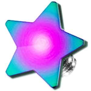  Rainbow Titanium 4mm Flat Star Dermal Top Jewelry