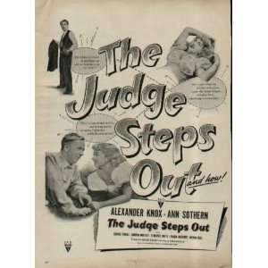 1949 Movie Ad, THE JUDGE STEPS OUT, starring Alexander Knox and Ann 