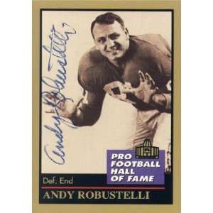 Andy Robustelli Autographed 1991 ENOR Pro Football Hall of Fame Card