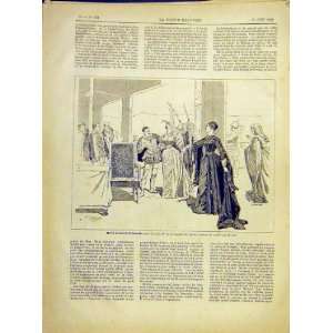  Marie Stewart Elizabeth Scene Theatre Lebrun Print 1882 