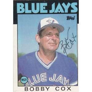  1986 Topps #471 Bobby Cox Blue Jays Signed Everything 