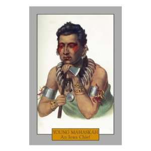  Young Mahaskah   Portrait of an Iowa Chief, c.1844 Premium 