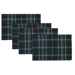  April Cornell Ribbed Placemat, Midnight Plaid Navy, Set of 