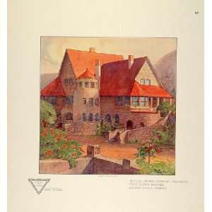  1905 Print Eliel Saarinen Architecture House Elevation 