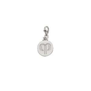   Charms Aries Charm with Lobster Clasp, 14k White Gold Jewelry