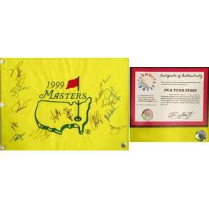 1999 Masters Multi Signed Flag w/15 Signatures Of PGA Golfers  