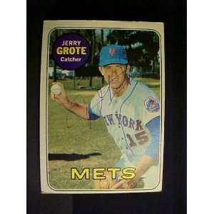  Jerry Grote New York Mets #55 1969 Topps Signed Baseball 