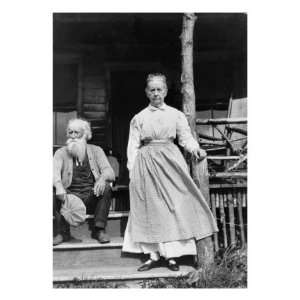 John Burroughs, American Naturalist Author Seated on Steps of House 