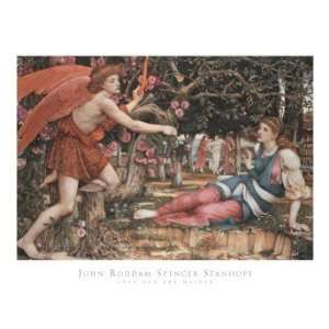  Love and the Maiden by John Roddam Spencer Stanhope   28 x 