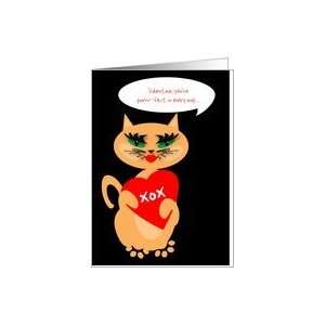  Custom Personalized Valentines Day Kitty Kat with Big Red 